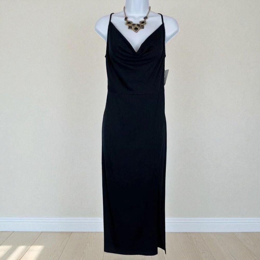 NWT BELLEVUE THE LABEL SARA COWL NECK KNIT MIDI DRESS - Picture 2 of 4